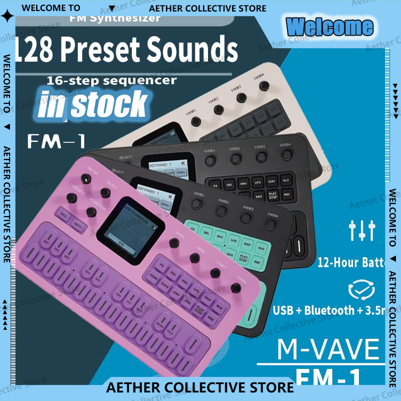 Midi Controller Pad - M-VAVE FM1 Taşınabilir FM Synthesizer, Bluetooth