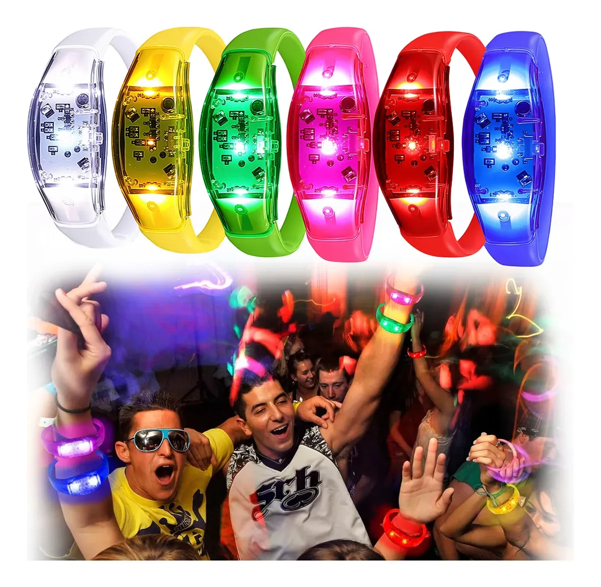 Audio Music Dj - 6 Adet LED Bileklik, Sesle Aktive