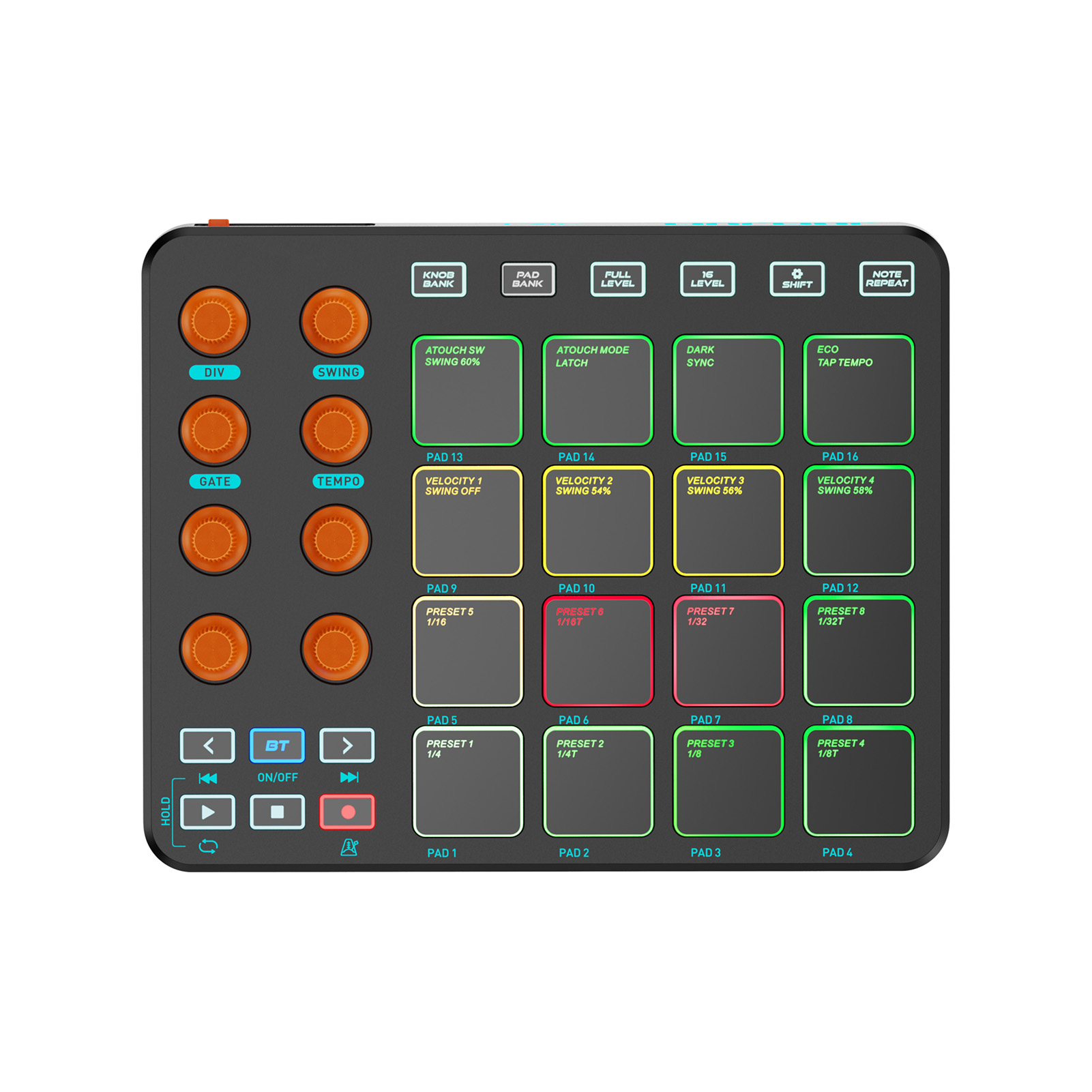 Midi Controller Pad - MIDI Kontrol Cihazı Kablosuz MIDI Klavye